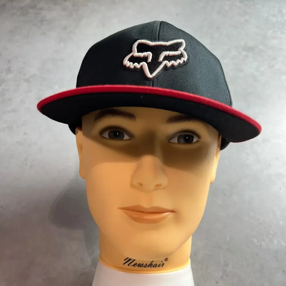 Fox Racing Head Snapback Hat Black & Red One Size Adjustable
